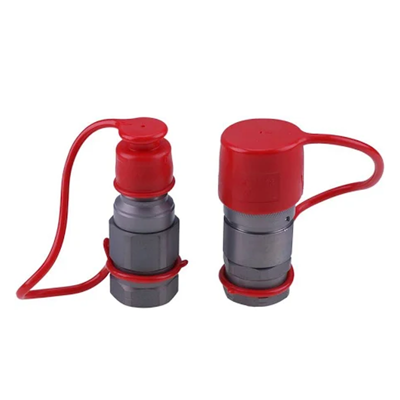 For Skid Steer Loader 1/2" NPT Thread 1/2" Hydraulic Flat Face Quick Connect Coupler Set - KUDUPARTS