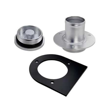 Fuel Tank Filler Neck With Billet Aluminum Gas Cap & Weld-On Steel Mount Bracket 17-2530 for 2" Connection Straight Hose - KUDUPARTS