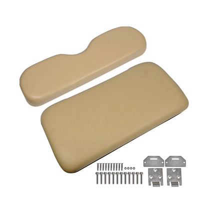 Ensemble de coussins de siège pour voiturette de golf EZ-GO Medalist TXT 1994-2013, comprenant le dossier et l'assise du siège avant, la quincaillerie de montage et la charnière.