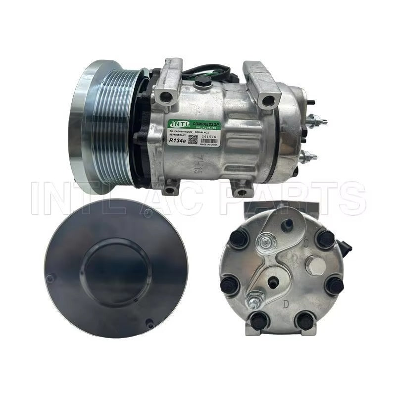 SD7H15 A/C Compressor 338-9100 for Caterpillar CAT Engine C32 3516B Loader 990K 992K 993K 994K - KUDUPARTS