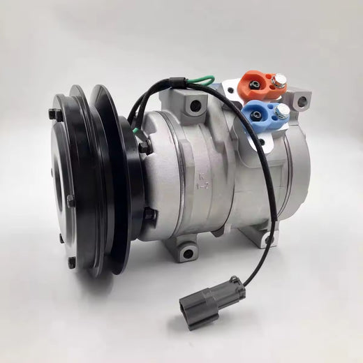 10PA15C A/C Compressor 2208-6013B for Doosan Loader DL200 DL220 DL250 MEGA160 MEGA200-V Excavator DX140LC S150LC-7B SOLAR130LC-V - KUDUPARTS