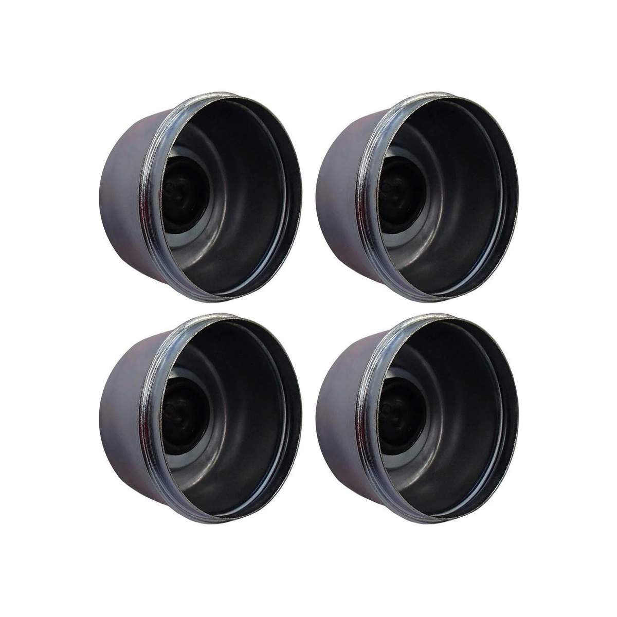 OD 2.72" 4 Pcs Grease Cap With Rubber Plug 21-43-1 for Trailer Axles E-Z Lube Spindle - KUDUPARTS