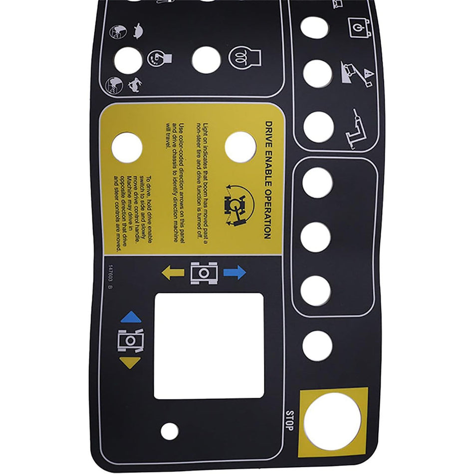 Platform Control Panel Decal 147603GT 147603 for Genie Boom Lift S-60 S-65 S-80 S-85