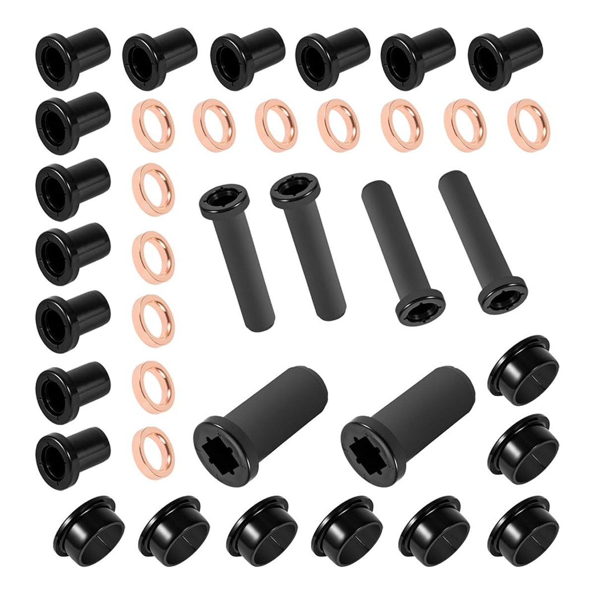 Kit de bagues de bras triangulaires de suspension arrière, bagues longues, inférieures et courtes, tubes stabilisateurs, jeu d'entretoises pour Polaris Sportsman 500 RSE 400 4x4 700