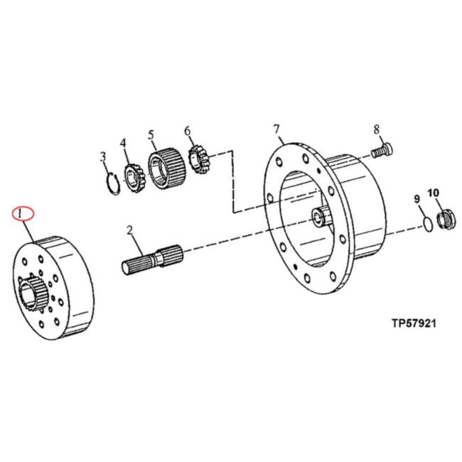 Couronne dentée L79729 pour John Deere 3200 3215 3220 3400 3415 3420 3800 6010 6110 6120 6200 6210 6220 6300 6310 6320 6400