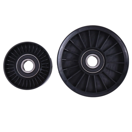 Serpentine Belt Idler Pulley Set 864625T 807757T for Mercruiser V6 V8 Engine - KUDUPARTS