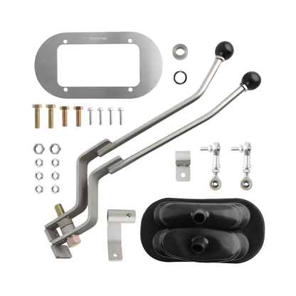 Levier de vitesses double levier en acier inoxydable avec soufflet NP205GM8 pour boîte de transfert GM NP205 à 8 boulons