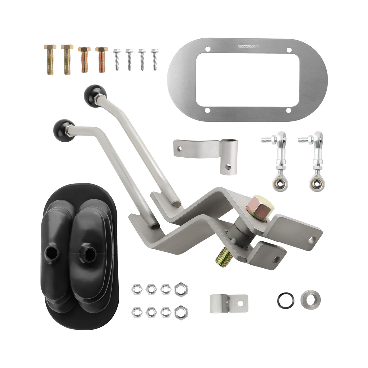 Stainless Twin-Stick Shifter With Boot NP205GM8 for GM NP205 8-Bolt Transfer Case - KUDUPARTS
