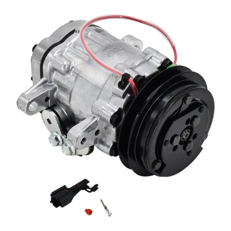 SD7B10 A/C Compressor 4615804 for Hitachi ZX27U-3 ZX29U-3 ZX30U-3 ZX33U-3 ZX35U-3 ZX38U-3 ZX40U-3 ZX48U-3 ZX50U-3 John Deere 35G 35D 27D 50D 50G Excavator - KUDUPARTS