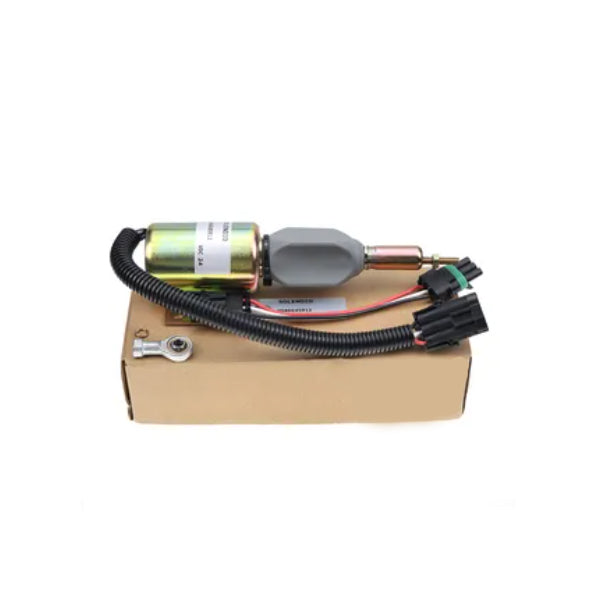 24V Fuel Shutdown Solenoid Valve for John Deere Excavator 120 160LC 200LC 230LC 230LCR 270LC Cummins 6CT - KUDUPARTS