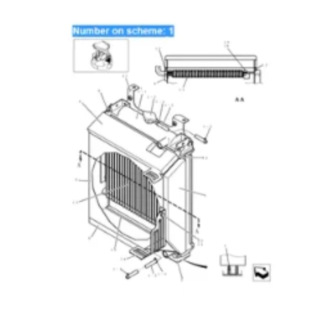 For New Holland Excavator E30 E30B E30BSR E30SR E35 E35B E35BSR E35SR EH30.B EH35.B Water Tank Radiator Core ASS'Y PW05P00027F1 PW05P00027S001 - KUDUPARTS