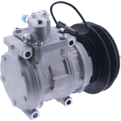 10PA15C A/C Compressor 4333459 for Hitachi EX220-3 EX220-5 EX230-5 EX270-5 EX300-3 EX300-5 EX400-3 EX400-5 EX550 EX700 - KUDUPARTS