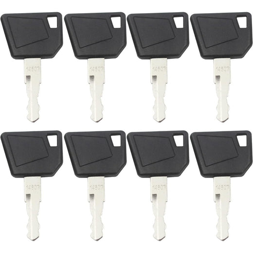 10 Pcs Ignition Keys 14607 for JCB Bobcat Bomag Caterpillar Dynapac Ford Gehl Hamm Hang Moxy New Holland Rayco Skytrak Terex - KUDUPARTS