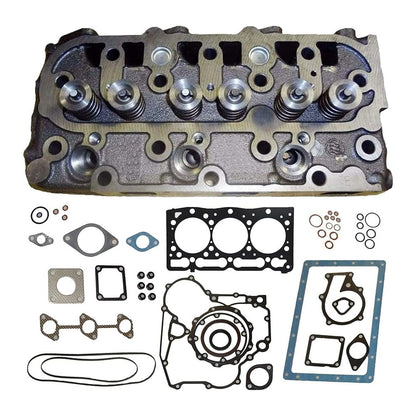 Complete Cylinder Head With Valve & Full Gasket kit Compatible with Kubota D1105 B26 F2880 F2890 RTV1140CPX RTV1100MCW - KUDUPARTS