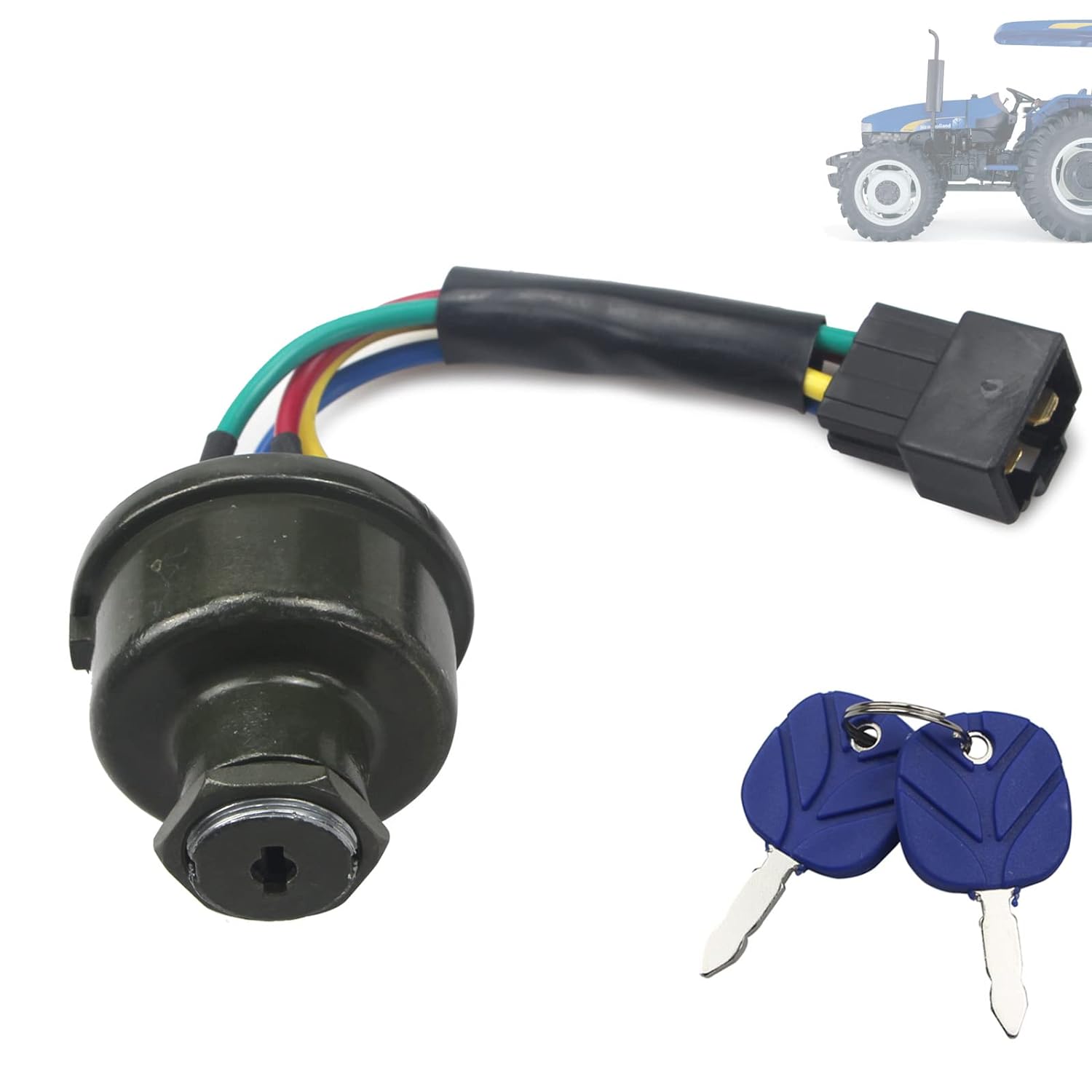 Ignition Switch 82826806 87304791 for New Holland Tractor TT45A TT50A TT60A TT75A WORKMASTER - KUDUPARTS