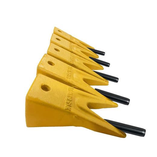 5 Set X156WT Twin Tiger Bucket Tooth & 156LPN Long Pin for Hensley Style Skid Steer and Mini Excavator 156 - KUDUPARTS