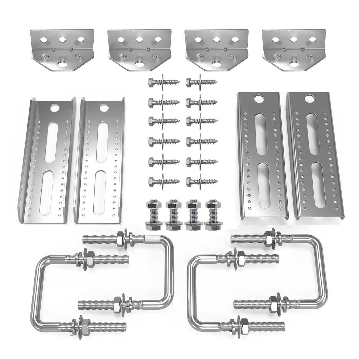 4 Pack 8" Galvanized Swivel Top Bunk Bracket Kit for 3x3 Boat Trailer Support