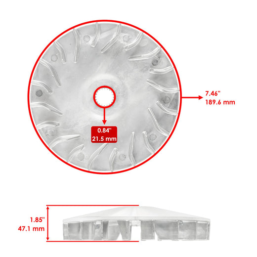 Primary Fixed Sheave 5KM-17611-00-00 for Yamaha ATV Grizzly 660 UTV Rhino 660 - KUDUPARTS