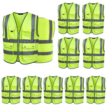 High Visibility Workwear Safety Vest with Reflective Stripes Meets ANSI/ISEA Standard Fluorescent Yellow - KUDUPARTS