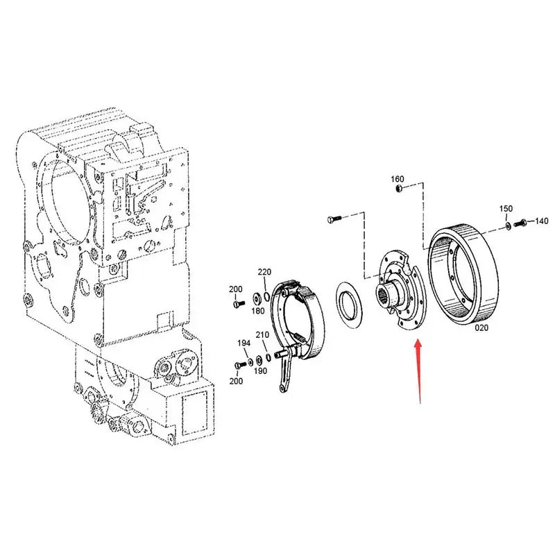 Parking Brake Flange 4644309808 for ZF Transmission Gearbox 4WG180 4WG200 SDLG Wheel Loader LG958L - KUDUPARTS