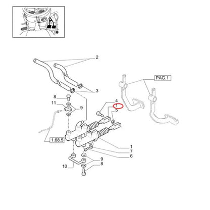 Brake Master Cylinder 87354675 for New Holland Tractor TN75VA TN60A TN70A TN75A TN60VA TN70VA TN85A TN70NA TN95A