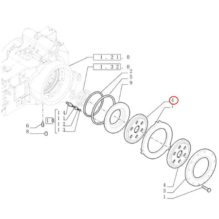 Brake Disc 47126358 for New Holland Tractor T7030 T7040 T7050 T7060 TM175 TM190 - KUDUPARTS