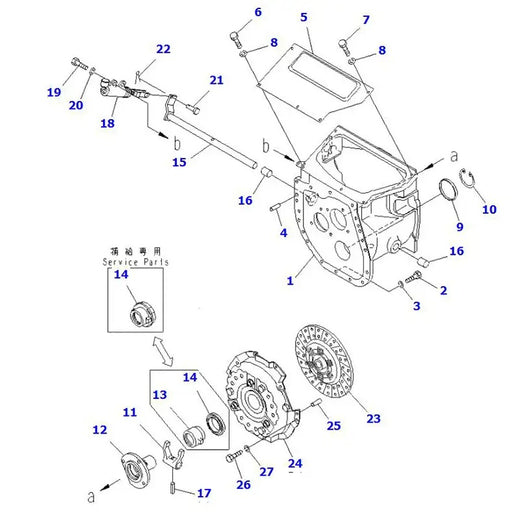 Slave Cylinder 3EB-10-31170 for Komatsu Forklift FD18-16 FD30H-12 FD30J-12 FG15H-16 FG30H-12 - KUDUPARTS