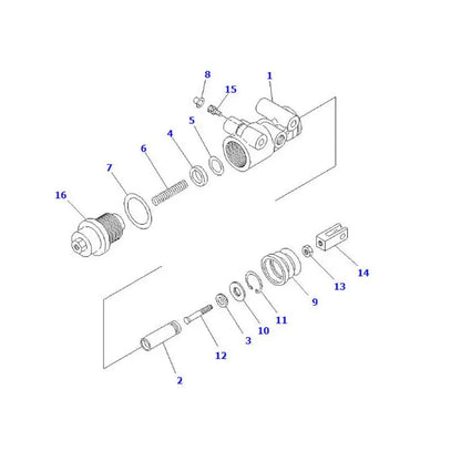 Maître-cylindre de frein 34A-36-11400 pour chariots élévateurs Komatsu FB10M-3, FB13M-3, FB13M-3-EC, FB15M-3, FB15M-3-EC, FB18M-3, FB18M-3-EC et FB20M-3