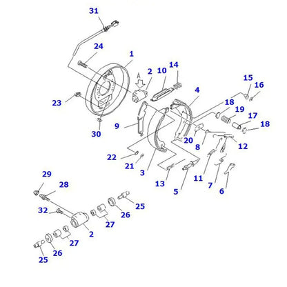 Cylindre de roue 3EC-30-33110 pour Komatsu FD40ZT-7 FD32T-16 FD35AT-16 FD40ZT-8 FD40ZT2-7 FD40ZT2-8 FG32HT-16 FG32T-16
