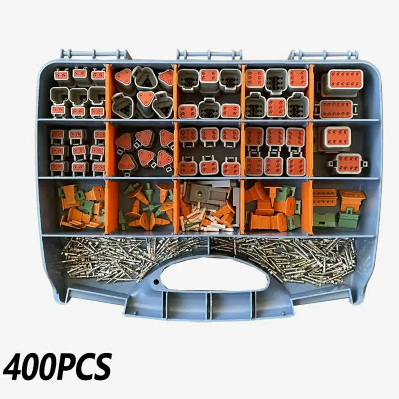 400 Pcs Deutsch DT Connector Plug Kit for 14-16 AWG Stamped Contacts Kit - KUDUPARTS