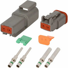 Deutsch DT 2-Pin Gray Connector Kit With 14 AWG Solid Contacts - KUDUPARTS