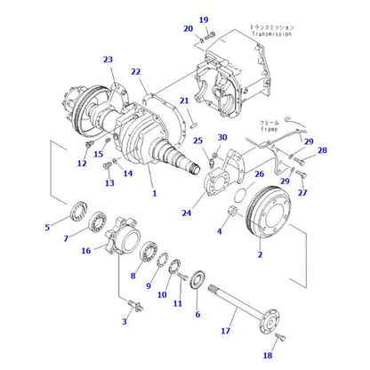 Frein à tambour 3EB-21-25310 pour chariot élévateur Komatsu FD30H-12 FD30-14 FD28/30-12 FD30H-14 FD28/30