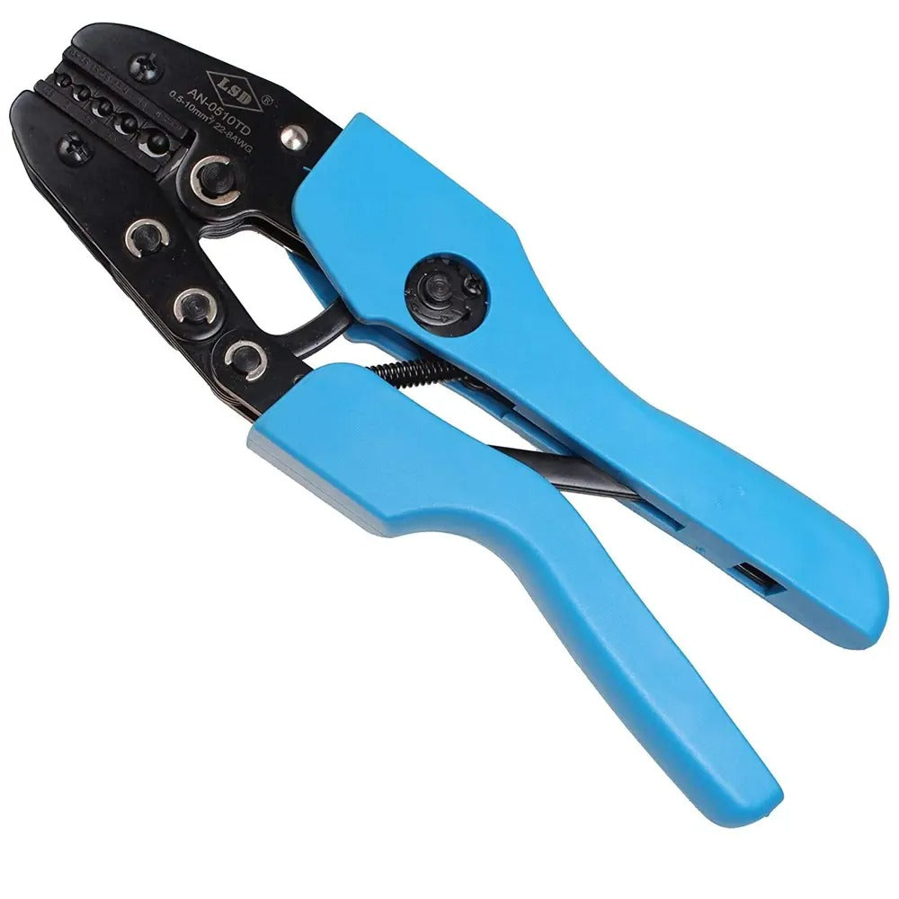 Ratcheting Crimper Tool for Non-insulated Terminals Cable Lugs Crimping Plier - KUDUPARTS