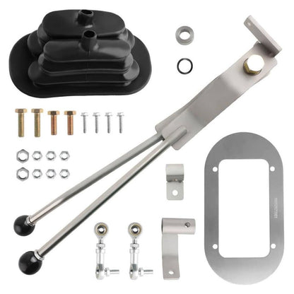 Stainless Twin-Stick Shifter With Boot NP205GM8 for GM NP205 8-Bolt Transfer Case