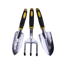 Yellow 3 Pcs Aluminum Gardening Tool Set With TPR Rubber Non-Slip Handles for Gardening