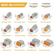 Kit de 400 connecteurs Deutsch DT pour câbles de calibre 14-16 AWG avec contacts estampés