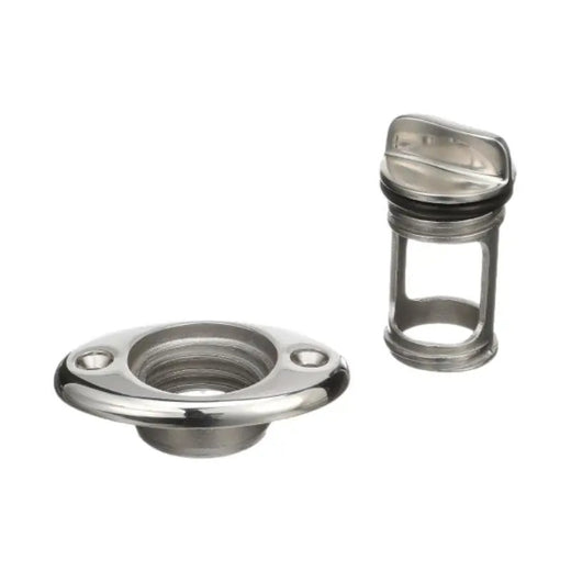 Aftermarket Seachoice 50-18661 Stainless Steel Marine Boat Garboard Drain & Plug for Boat Transoms Fish Wells Ice Chests - KUDUPARTS