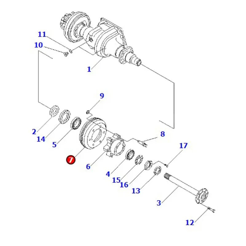 Brake Drum 3EB-21-52730 for Komatsu Forklift BX50 FD35A-16 FD35A-17 FD35A-17-A FG35A-16 FG35A-16-EL FG35A-17-M FG35A-17-W - KUDUPARTS