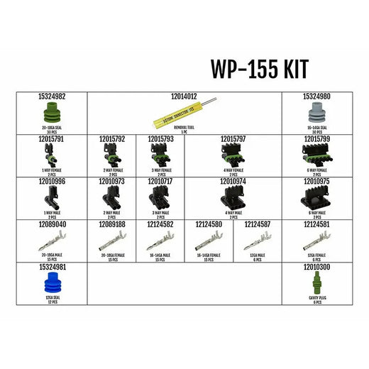 WP-155 - Pro Weather Pack Connector Kit w/ T-18 Crimp Tool - KUDUPARTS
