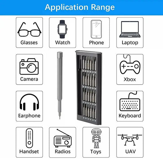 24 In 1 Magnetic Precision Screwdriver Set for Computer Pc Phone Repair Fix Tool Kit - KUDUPARTS