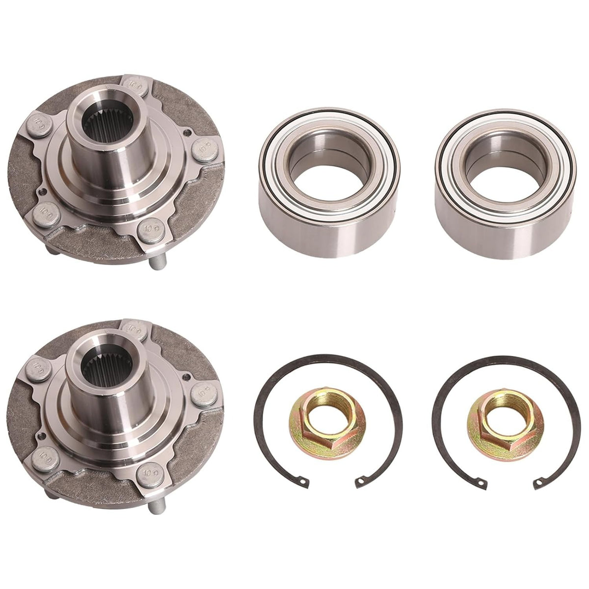 2 Sets Front Wheel Hub and Bearing Repair Kit NT510118 44600-T2F-A01 for Honda Accord Acura TLX - KUDUPARTS