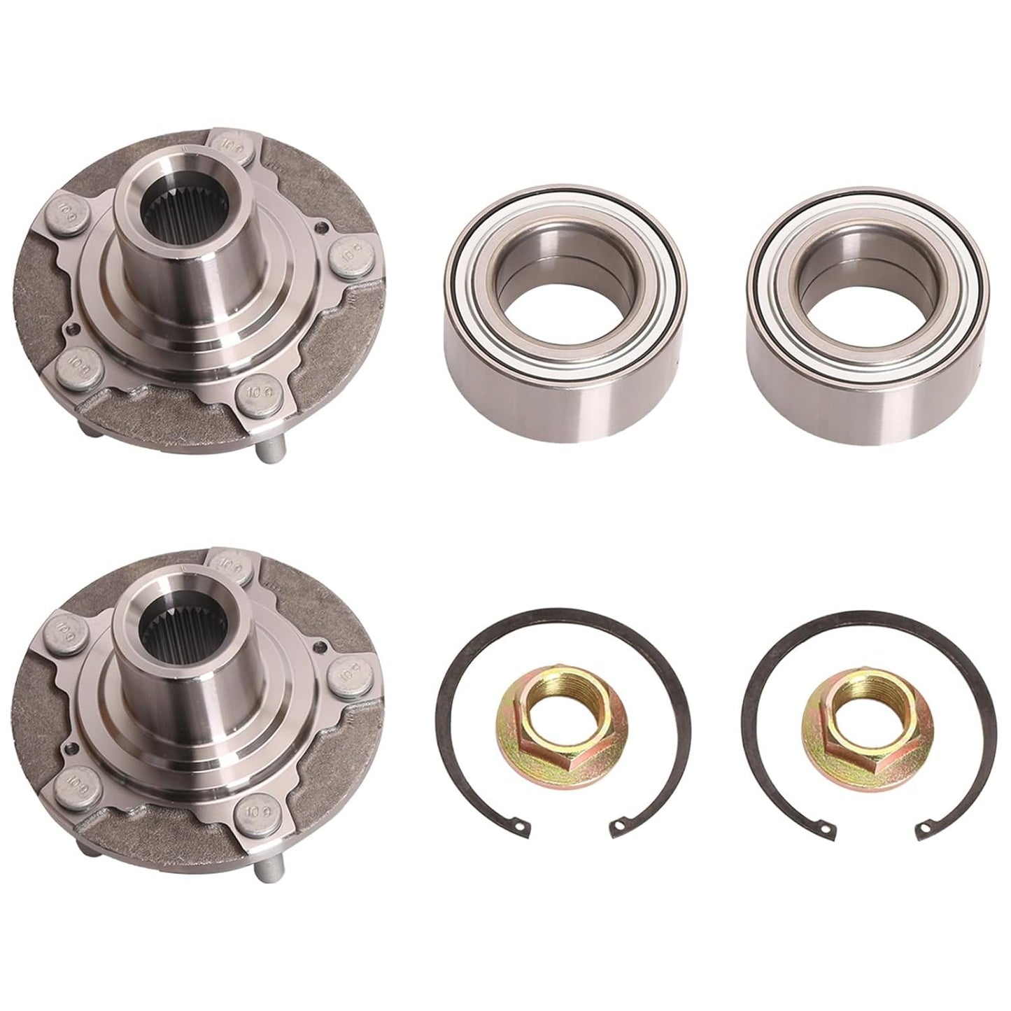 2 Sets Front Wheel Hub and Bearing Repair Kit NT510118 44600-T2F-A01 for Honda Accord Acura TLX