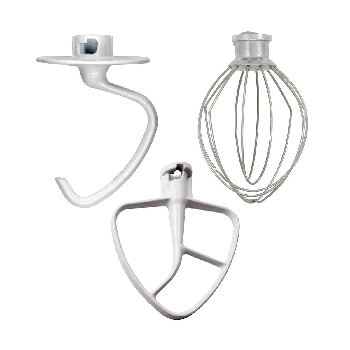 Dough Hook & Flat Beater & Wire Whip Kit K5ADH K5AB K5AWW for Kitchenaid 5-QT Bowl-Lift Stand Mixer 3K5SS 4K5SS - KUDUPARTS