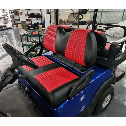 Red Golf Cart Seat Cover Front &amp; Rear Set (4 PCS) for Club Car Precedent / Tempo - KUDUPARTS