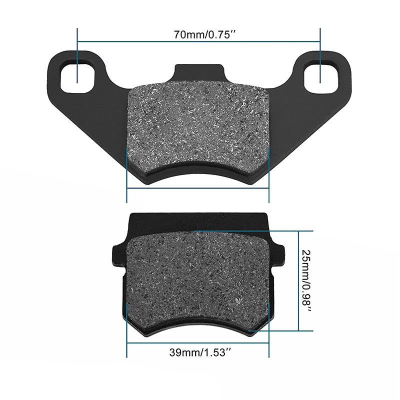 2 plaquettes de frein à disque arrière pour karting, quad, buggy, 4 roues motrices 50cc, 70cc, 90cc, 110cc, 125cc et VTT
