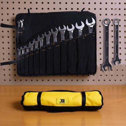 Jeu de 14 clés mixtes SAE (3/8" à 1-1/4") avec pochette de rangement enroulable