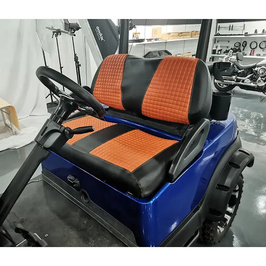 Orange Golf Cart Seat Cover Front &amp; Rear Set (4 PCS) for Club Car Precedent / Tempo - KUDUPARTS