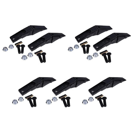 7 Pieces Bucket Teeth Assembly 6737322Y Bobcat Style Bolt on Flush Mount Pin Skid Steer - KUDUPARTS