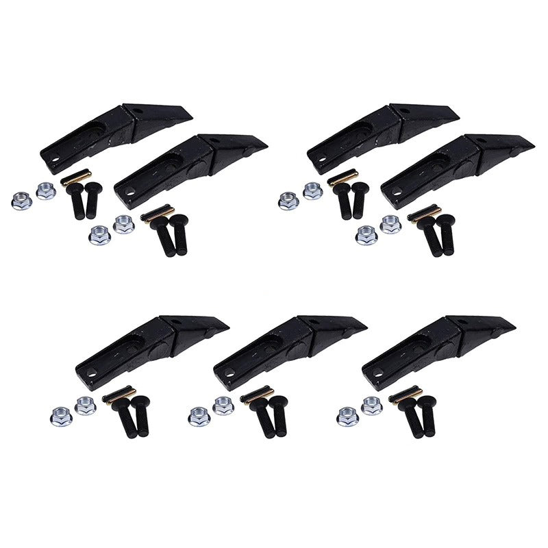 7 Pieces Bucket Teeth Assembly 6737322Y Bobcat Style Bolt on Flush Mount Pin Skid Steer - KUDUPARTS