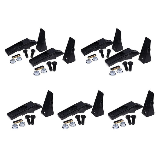 7 Pieces Bucket Teeth Assembly 6737322Y Bobcat Style Bolt on Flush Mount Pin Skid Steer - KUDUPARTS